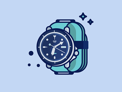 Watch band dive illustration minimal time watch