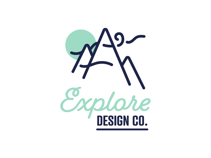 EDC outdoors mountains mark logo design explore edc
