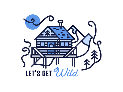 Let's Get Wild explore icon illustration mountains nature outdoors wild wilderness