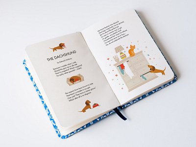 The Dachshund book cat dachshund design dog home illustration interior life lifestyle pet poem set vector