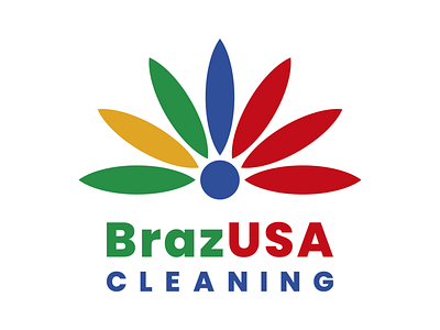 Brazusa Cleaning america american boston branding brazil brazilian business clean cleaning company family logo massachusets usa