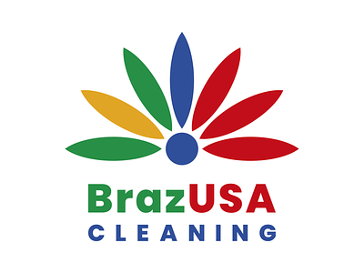 Brazusa Cleaning america american boston branding brazil brazilian business clean cleaning company family logo massachusets usa