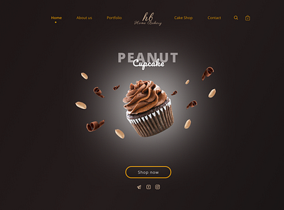 Minimalistic design of "Home Bakery" main page web-site. design logo minimal ui ux
