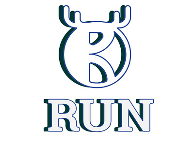 R with deer horn logo concept design graphic design logo