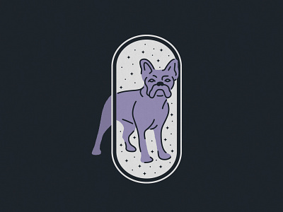 Mystic Violet bulldog dog french bulldog illustration line monoline moon mystic puppy sky stars violet weight