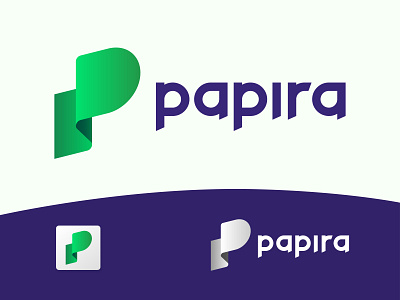 Papira brand design branding design geometric graphic design letter logo modern logo vibrant