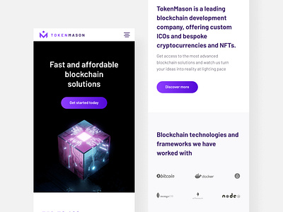 Blockchain landing page