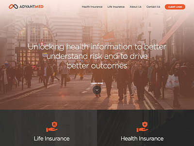 Advantmed website design advantmed design health insurance life insurance recordflow website