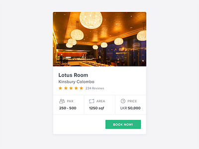 Room/ Space Reservation System Card UI