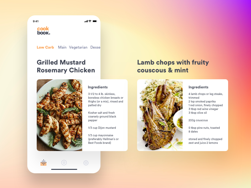 Recipe app restaurant recipe ux ui uxdesign uidesign app food