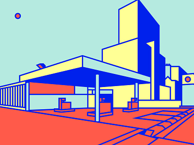 Petrol Station design illustration vector