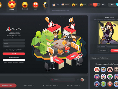 Altling Web Design branding design gaming illustration landing page logo social network ui ui kit ux