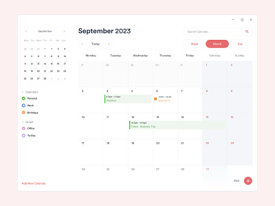 Calendar App for Windows