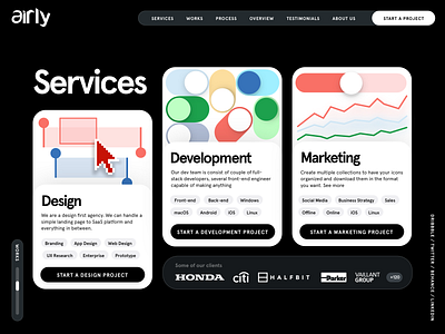 Airly Studio - Landing Page Service Section
