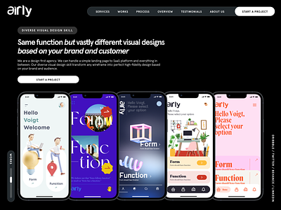 Diverse visual design app design branding design landing page mobile ui ux website