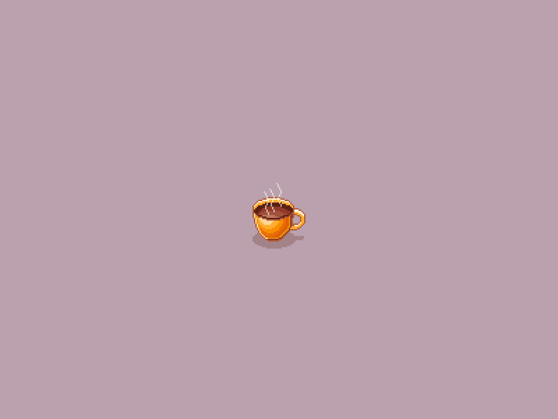 Pixel coffee cup animation