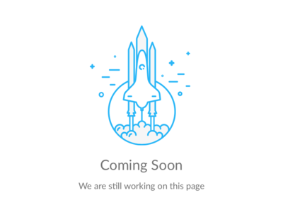 Icon for Coming Soon Page outline blue page soon coming icon rocket
