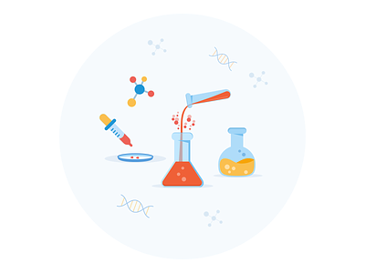 Lab illustration for an article chemist data glass icon illustration lab laboratory research science test tube