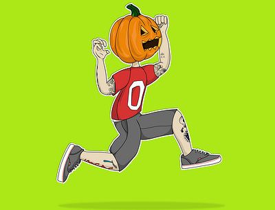 Hal-OH!-ween branding buckeyes design graphic design illustration logo ohio buckeyes pumpkin head vector
