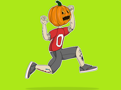 Hal-OH!-ween branding buckeyes design graphic design illustration logo ohio buckeyes pumpkin head vector
