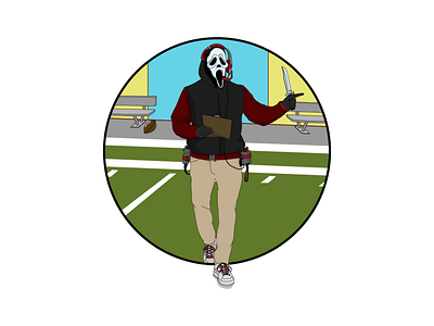 Coach Ghostface ghostface graphic design happyhalloween illustration scream slasher vector