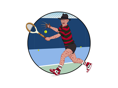 Casual Freddy freddykrueger graphic design happyhalloween illustration slasher tennis vector