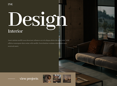 Interior branding design landing ui website
