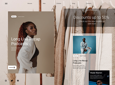 Clothing store landing page app branding design emblem logo ui ux