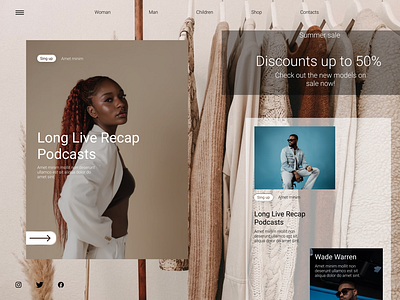 Clothing store landing page