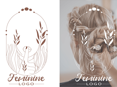 Feminine logo branding company design feminine flat graphic design illustration line art logo vector