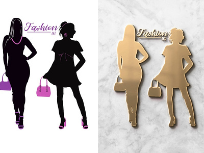A silhouette logo of females