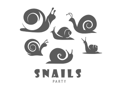 Snails party. animal logo branding company design graphic design illustration logo t shirt design typography vector