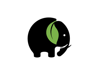 Eleafant elephant icon leaf mark symbol