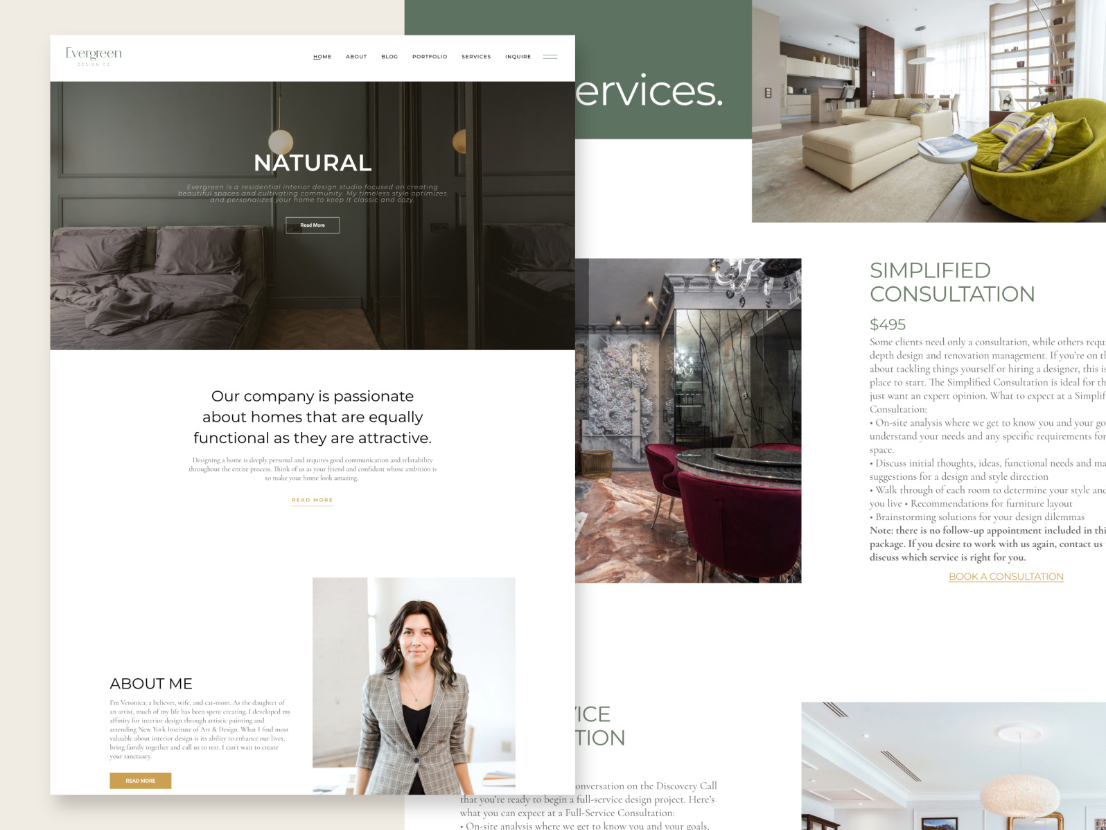Evergreen Desgin Co. Website Design by Mere Creativity on Dribbble
