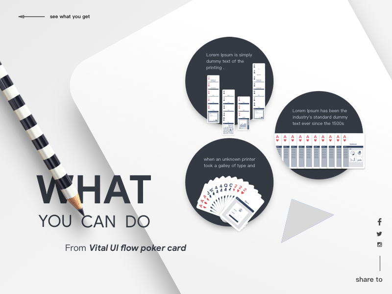 Vital UI flow poker card - How to use diffuse shadow poker card skeuomorphism flow vital
