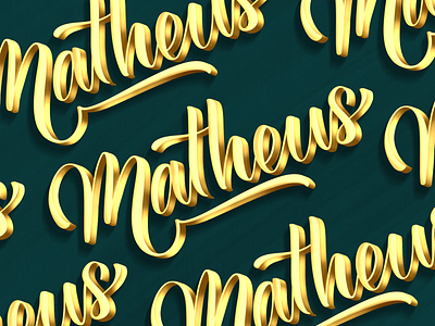 Matheus 3d calligraphy illustration lettering logo