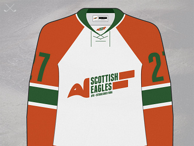 Ayr Scottish Eagles Retro Light Jersey ayr branding ice hockey jersey logo