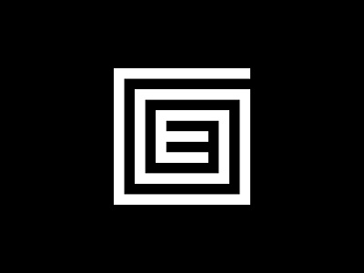 "E" Logo Concept e grid icon logo maze square wood