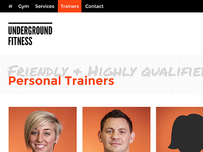 Underground Fitness Trainers Page gym personal training website