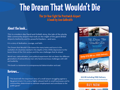 The Dream That Wouldn't Die Website Preview ecommerce one page website website design