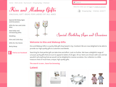 Kiss & Makeup Gifts Homepage