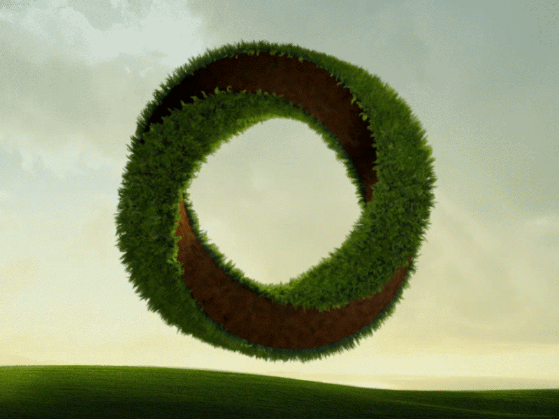 Infinite Twist 3d after effects animated eco grass motion test