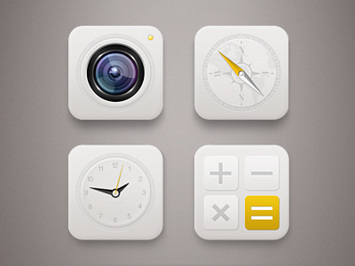 Simple OS calculator camera clock icon icons mobile safari