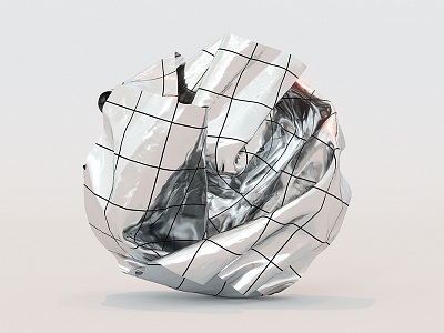 Crumpled c4d cinema 4d crumpled foil metal paper render thin visualization