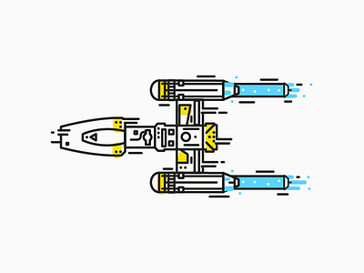 the Y-wing starfighter empire icon illustration kylonren superchouette lightsaber movie pop culture sith starwars