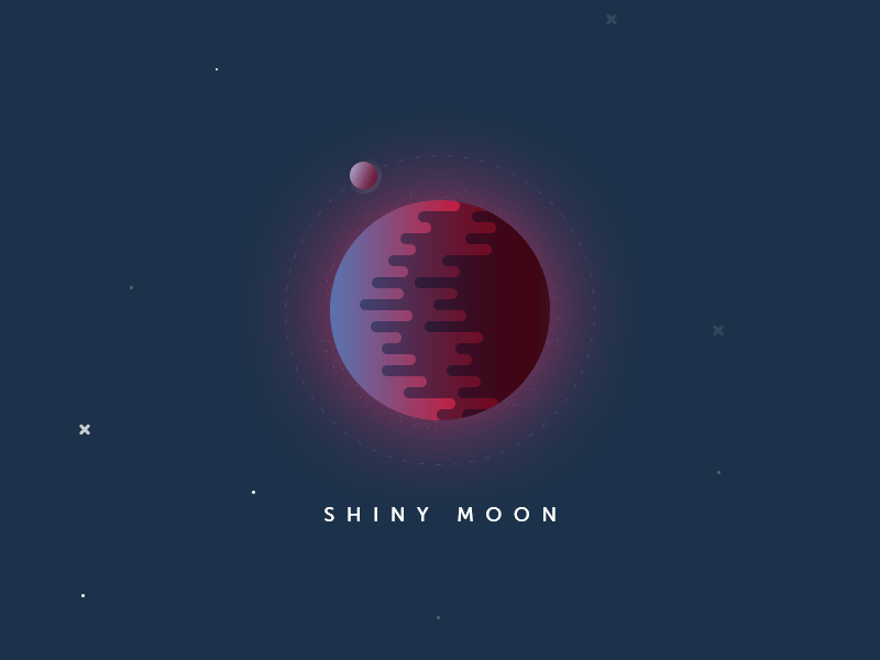 Shiny Moon stars planet space moon