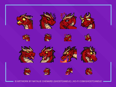 Red Dragon Emotes graphic design illustration