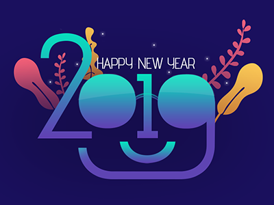 Happy New year - 2019 2019 branding design new year new year 2019 typography