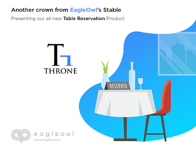 Throne branding eagleowl illustration logo poster restaurant app vector