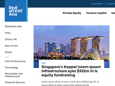 DSA - News Portal redesign dealstreetasia dsa news portal redesign uxui